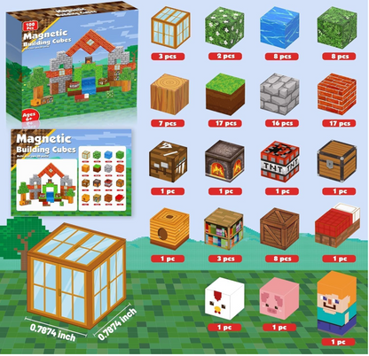 MagniBlocks Mine World Magnetic Building Set (100 PCS)